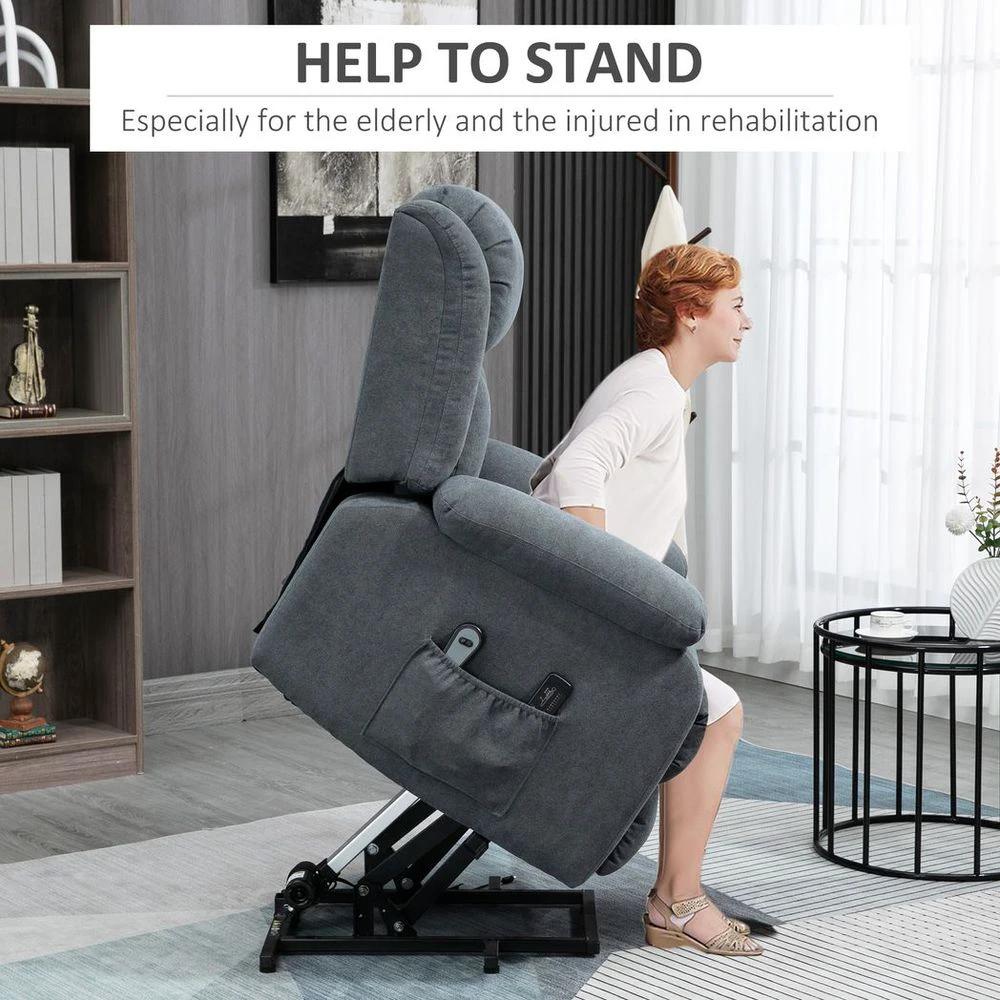 Heavy Duty Riser and Recliner Chair Lift Chair for the Elderly Dark Grey by HOMCOM