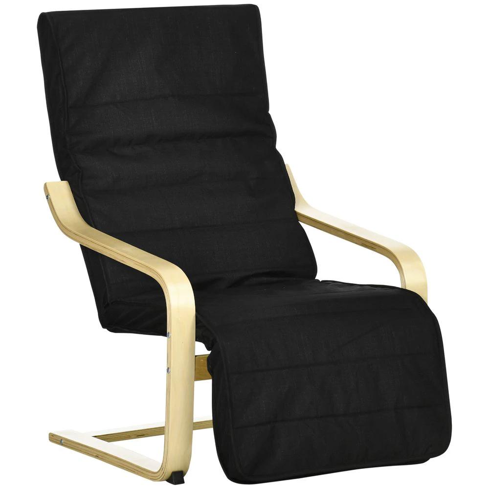 Lounge Chair Recliner Adjustable Footrest Home Black by HOMCOM