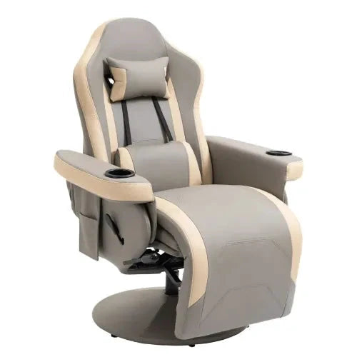 HOMCOM Manual Recliner Armchair PU Sofa Chair w/ Adjustable Leg Rest & 135� Reclining - Recliner