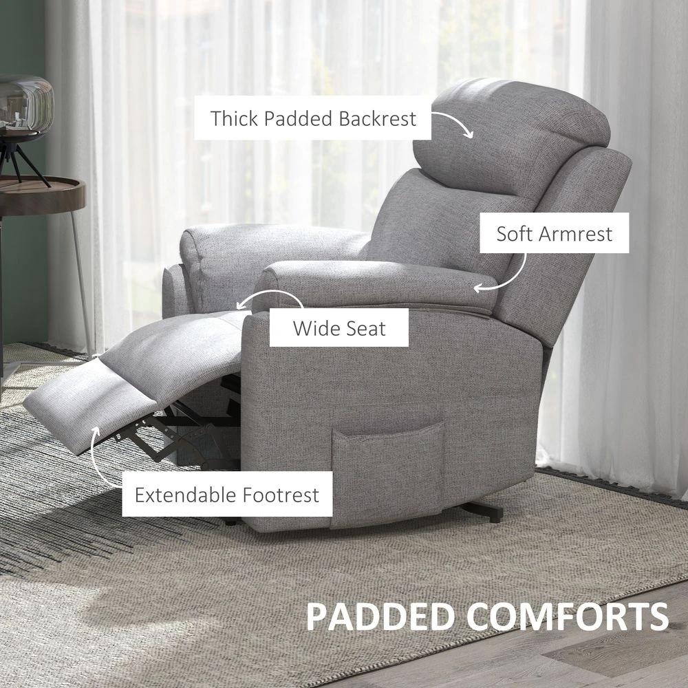 Power Lift Chair Electric Riser Recliner with Remote Control, Grey by HOMCOM