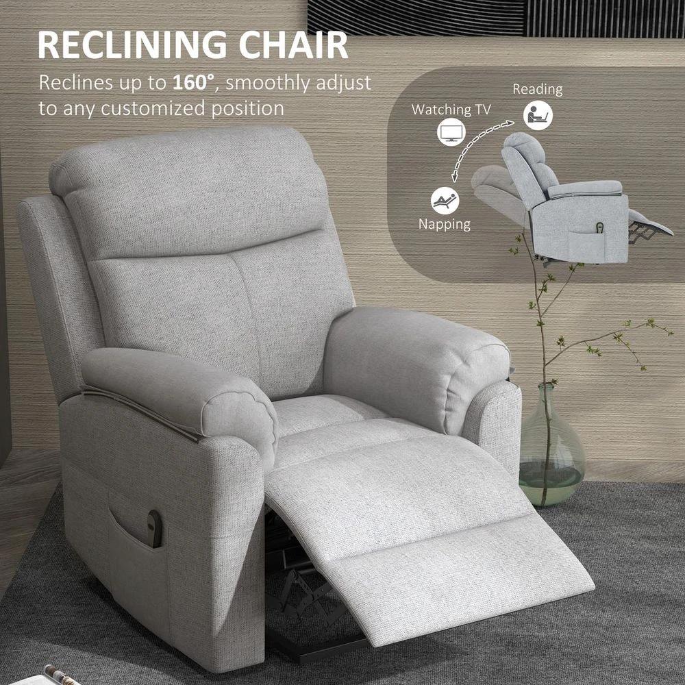 Power Lift Chair Electric Riser Recliner with Remote Control, Grey by HOMCOM