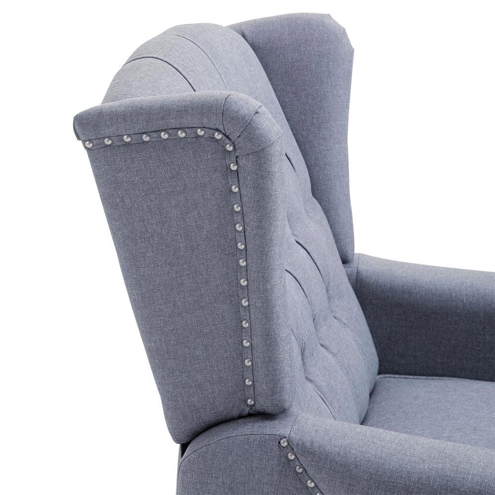 Recliner Armchair for Living Room Fabric Reclining Chair w/ Footrest Light Grey by HOMCOM