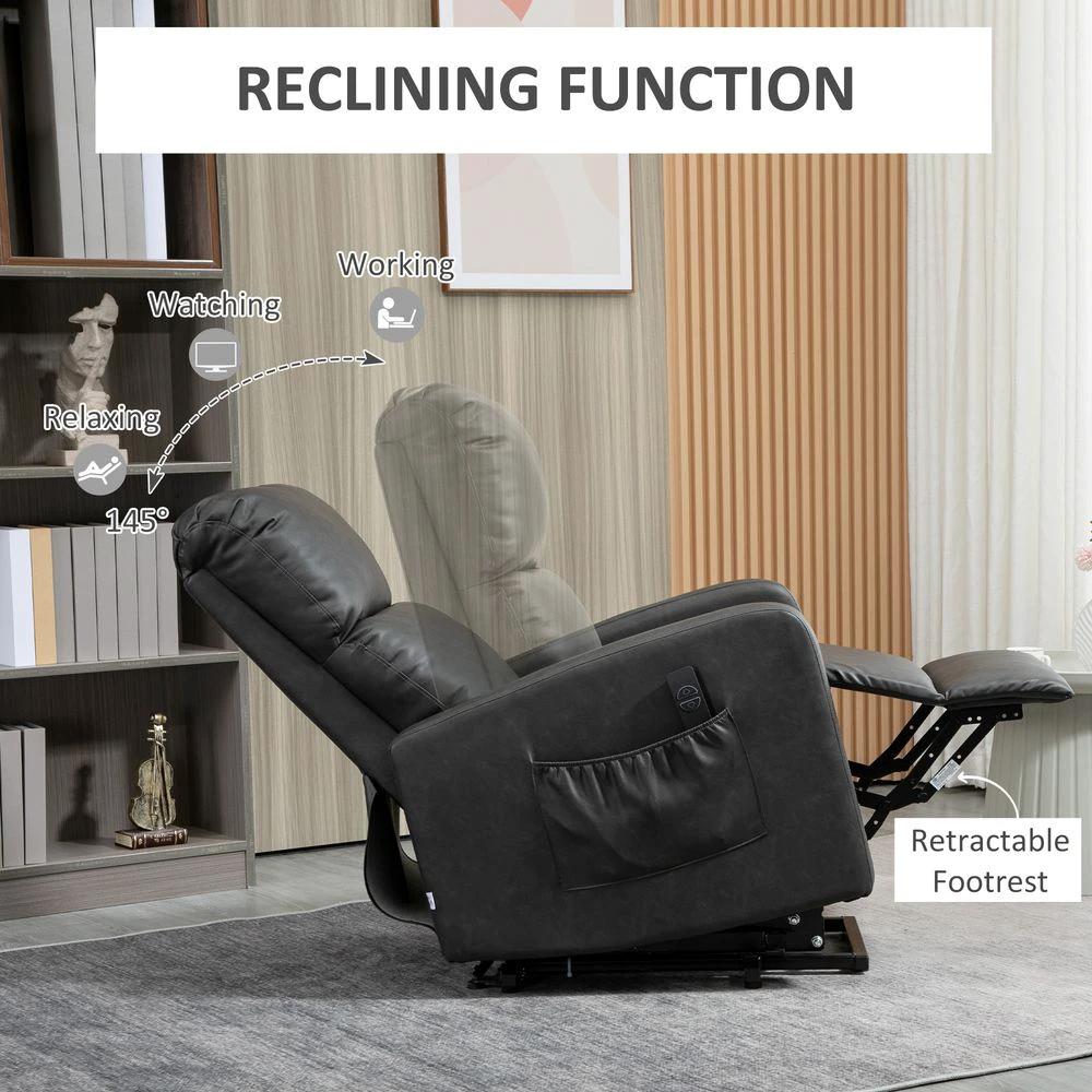 Riser and Recliner Chair, Lift Chair for Living Room w/ Remote, Grey by HOMCOM