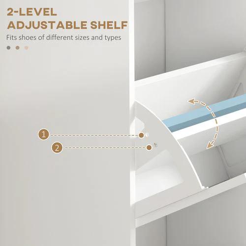 HOMCOM HOMCOM Slim Shoe Storage Cabinet with 3 Flip Drawers for Entryway, White - Shoe Storage