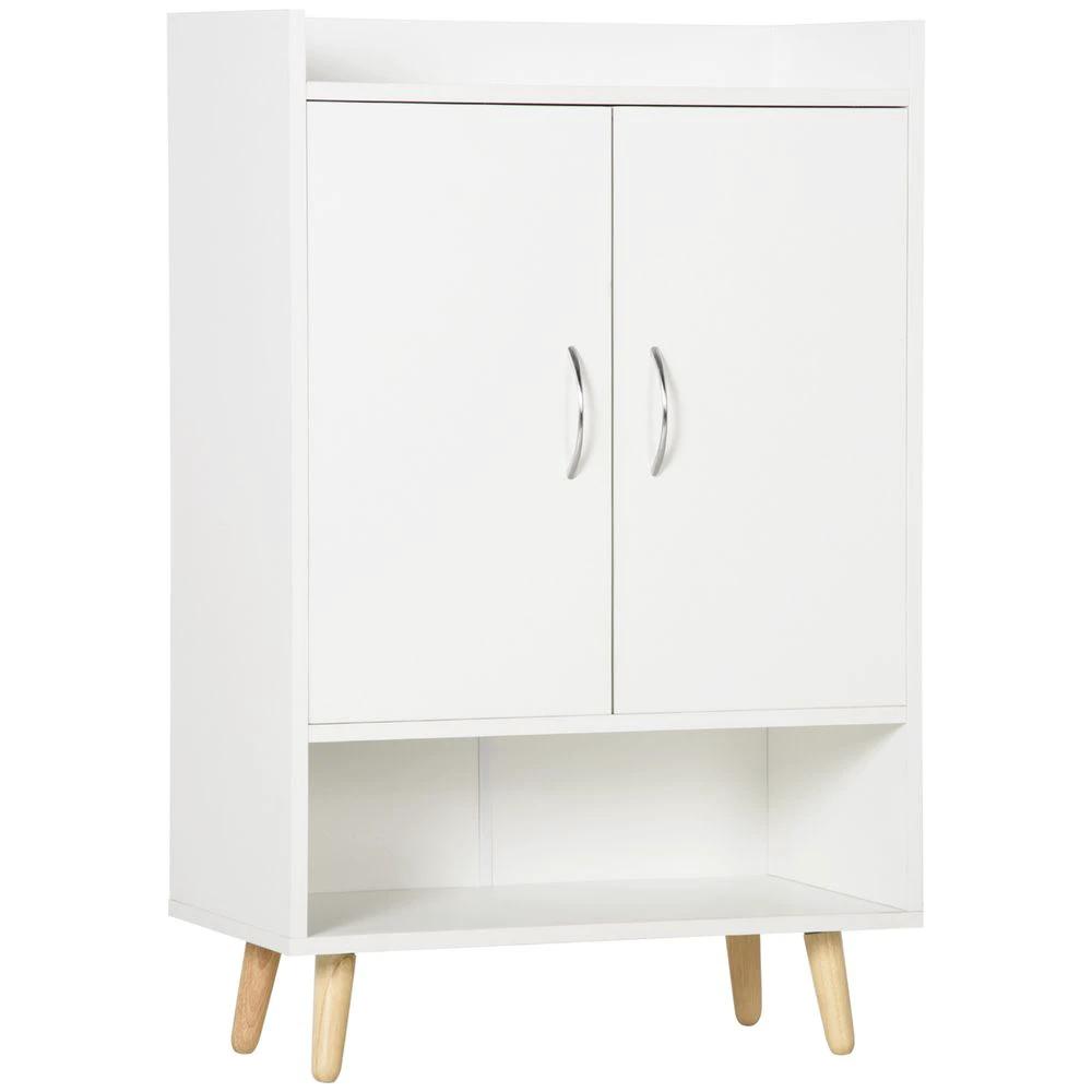 HOMCOM Modern Shoe Cabinet Storage Organizer w/ Doors and Shelves for Entryway - Uncategorized Shoe Storage