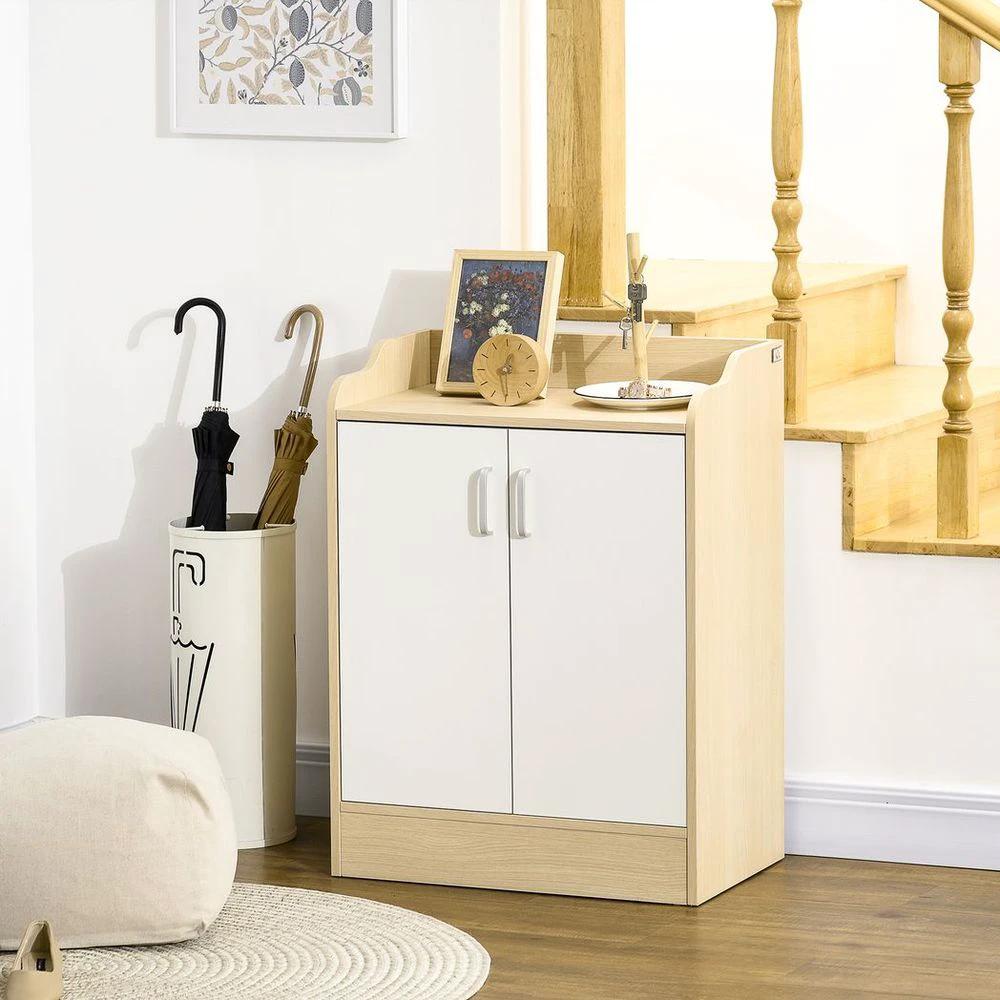 Shoe Cabinet 2 Door Shoe Storage Cabinet with 3 Shelves for 9 pairs of shoes - Shoe Storage from HOMCOM