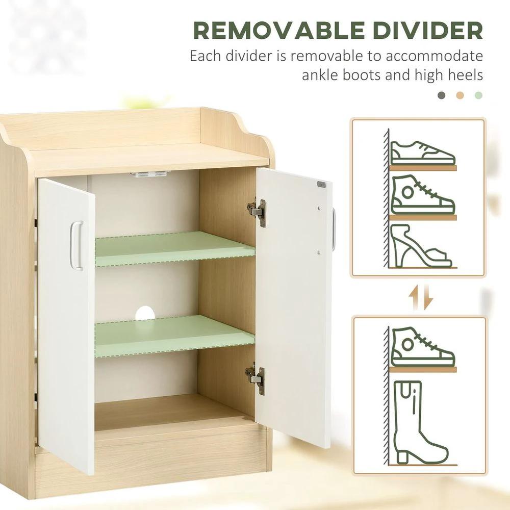 Shoe Cabinet 2 Door Shoe Storage Cabinet with 3 Shelves for 9 pairs of shoes - Shoe Storage from HOMCOM