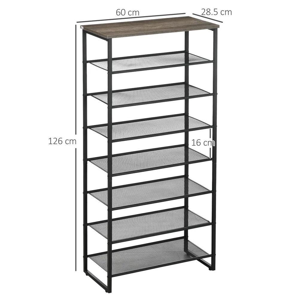 HOMCOM Shoe Rack, 8-tier Shoe Storage Shelf for 21-24 Pair Shoes for Entryway - Uncategorized Shoe Storage