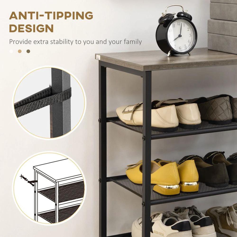 HOMCOM Shoe Rack, 8-tier Shoe Storage Shelf for 21-24 Pair Shoes for Entryway - Uncategorized Shoe Storage