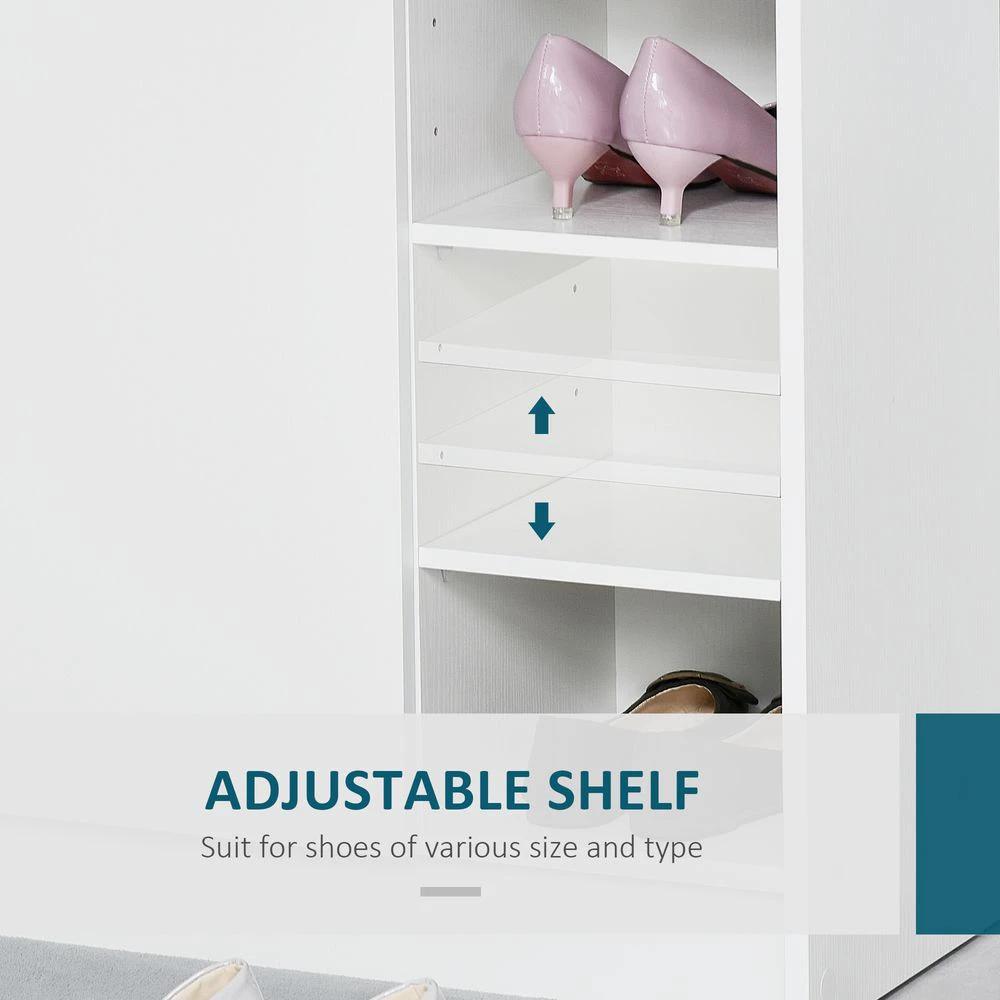 Shoe Storage Cabinet Home 2 Doors w/Adjustable 4 Shelves White by HOMCOM