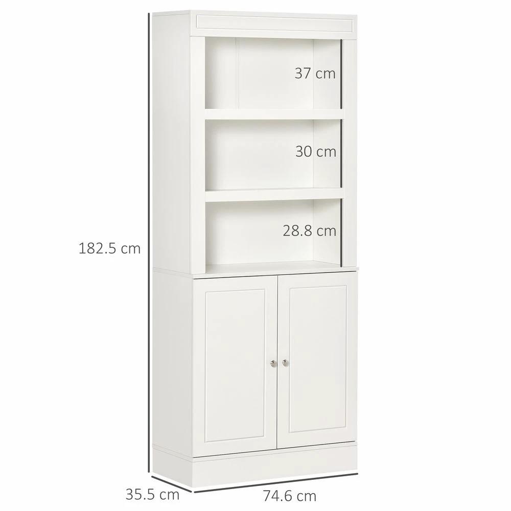 Kitchen Cupboard with 6-tier Shelving, Sideboard Double-door , White by HOMCOM
