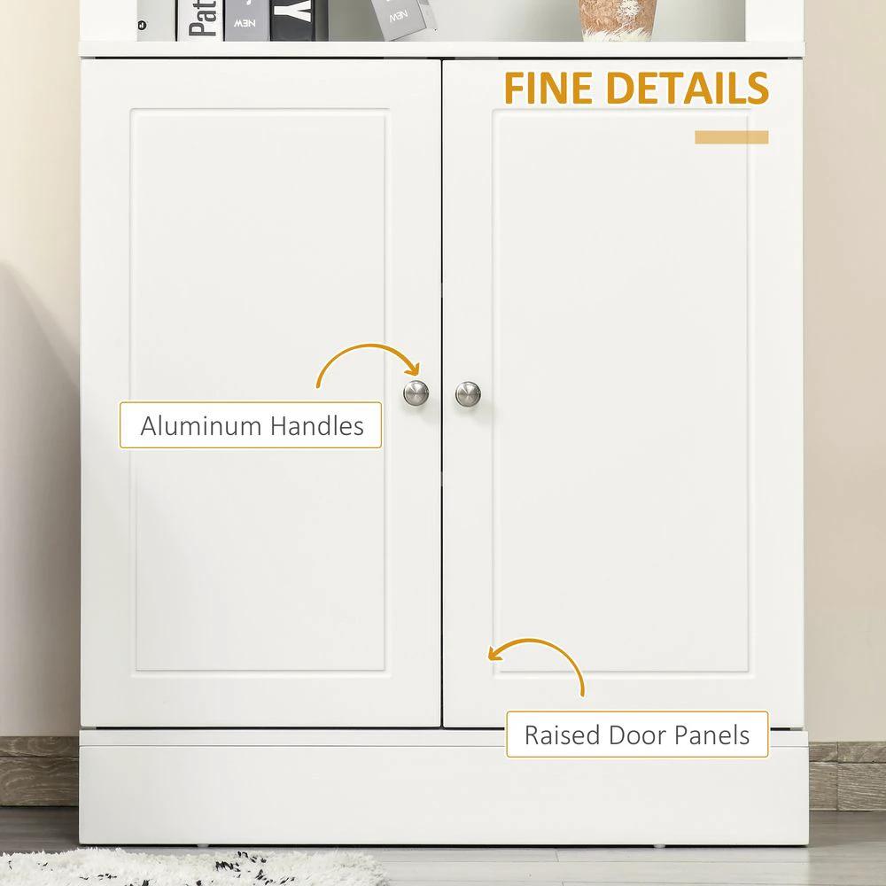Kitchen Cupboard with 6-tier Shelving, Sideboard Double-door , White by HOMCOM