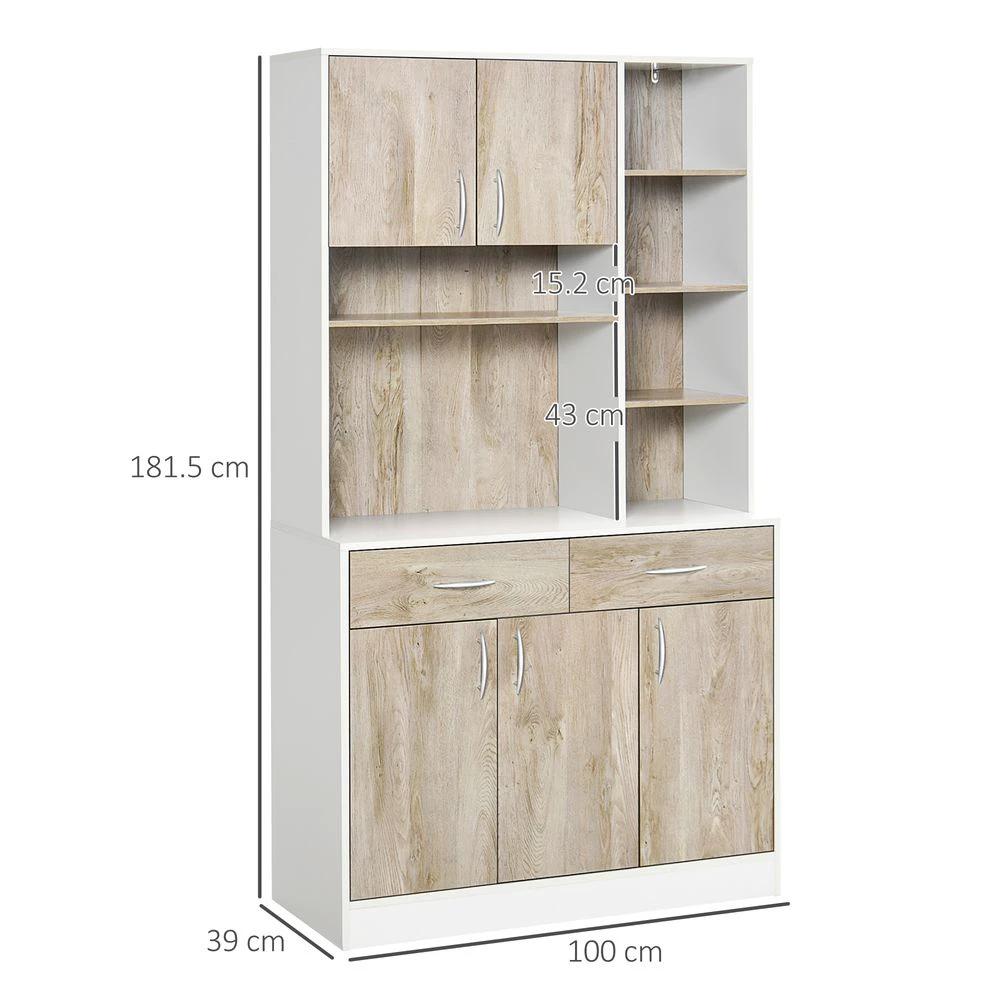Kitchen Pantry Buffet Server Cabinet Sideboard, Bookcase Drawers 100x39x180cm by HOMCOM
