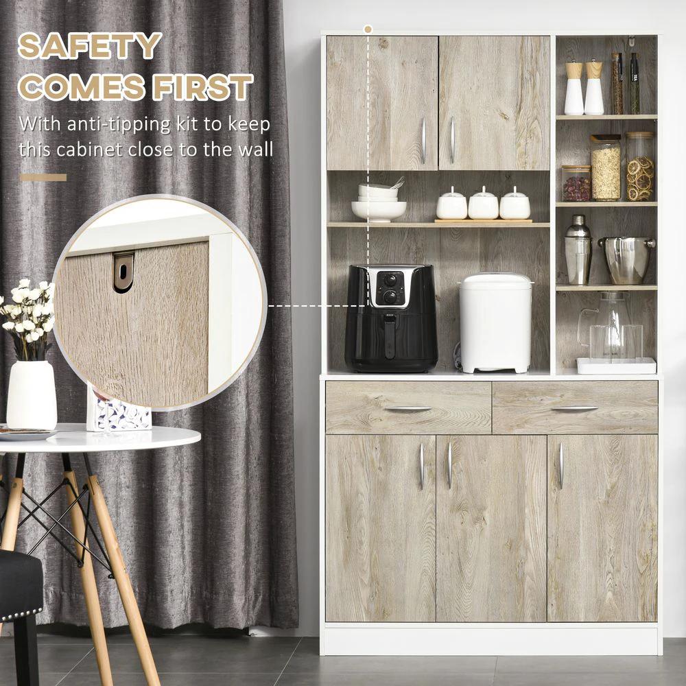 Kitchen Pantry Buffet Server Cabinet Sideboard, Bookcase Drawers 100x39x180cm by HOMCOM