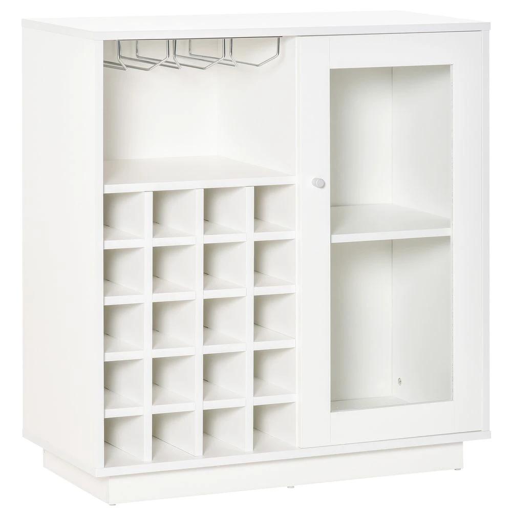 Modern Sideboard Wine Cabinet Cupboard with Glass Door Glass Holder by HOMCOM