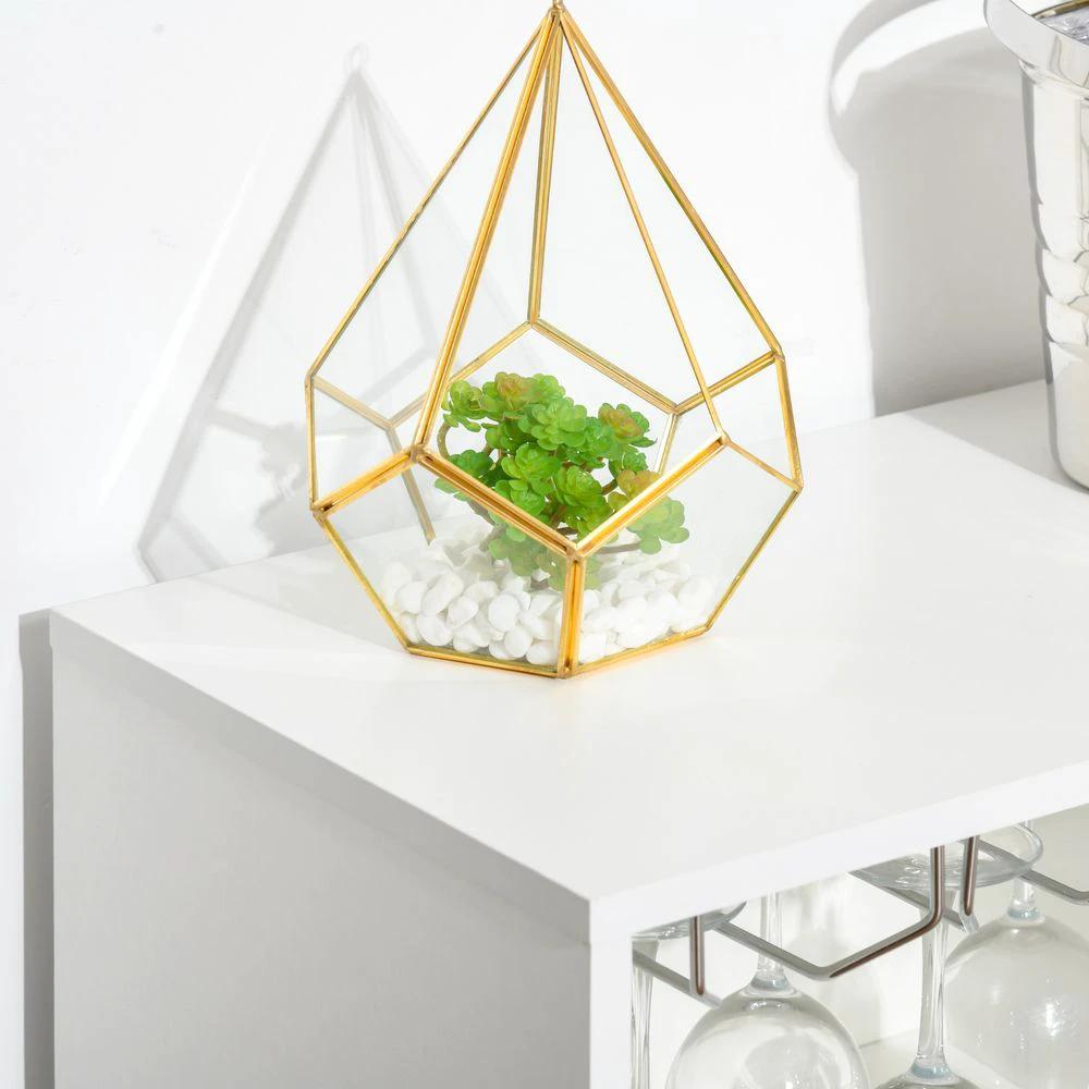 Modern Sideboard Wine Cabinet Cupboard with Glass Door Glass Holder by HOMCOM