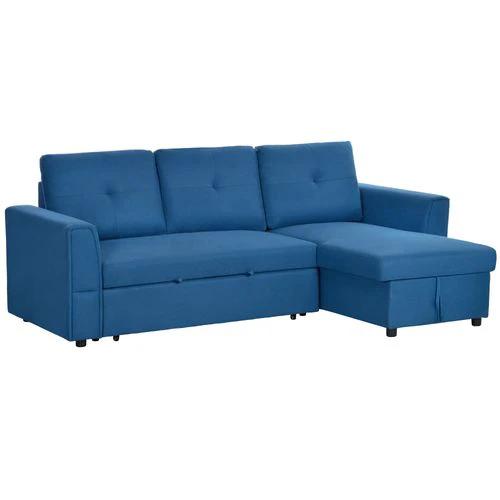 HOMCOM 3 Seater Sofa Bed, Convertible Pull Out Sofa with Storage - Sofa Bed