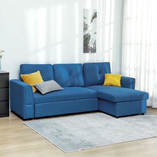 HOMCOM 3 Seater Sofa Bed, Convertible Pull Out Sofa with Storage - Sofa Bed