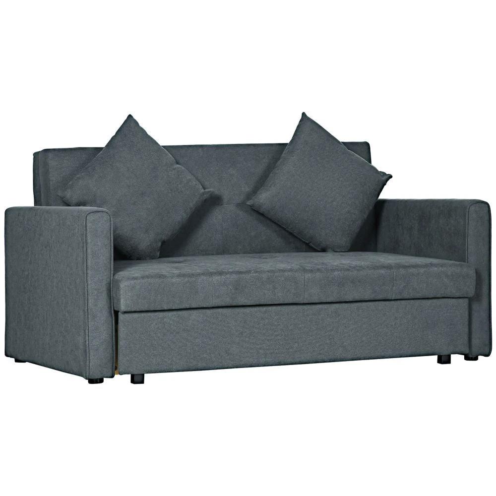 2 Seater Homcom Sofa Bed Convertible Bed Settee with 2 Cushions Storage by HOMCOM