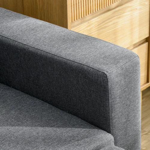 HOMCOM HOMCOM Corner Sofa Bed with Storage, 3 Seater Pull Out Sofa Bed, Dark Grey - Sofa Bed