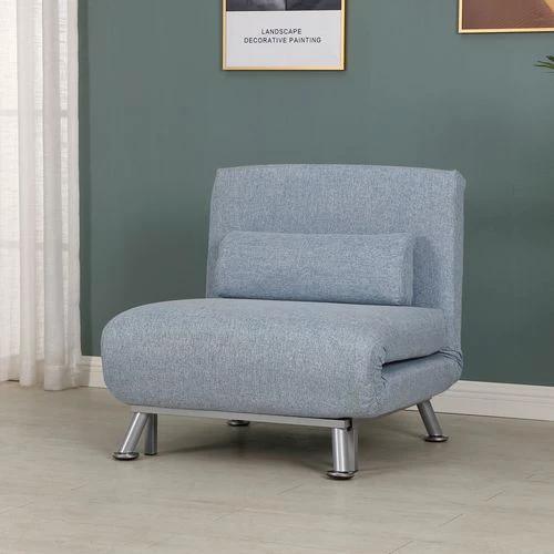 HOMCOM Single Folding 5 Position Convertible Sleeper Chair Sofa Bed Blue - Sofa Bed