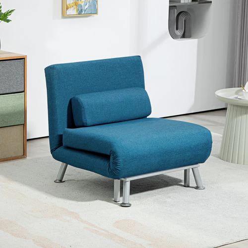 HOMCOM Single Folding 5 Position Convertible Sleeper Chair Sofa Bed by HOMCOM