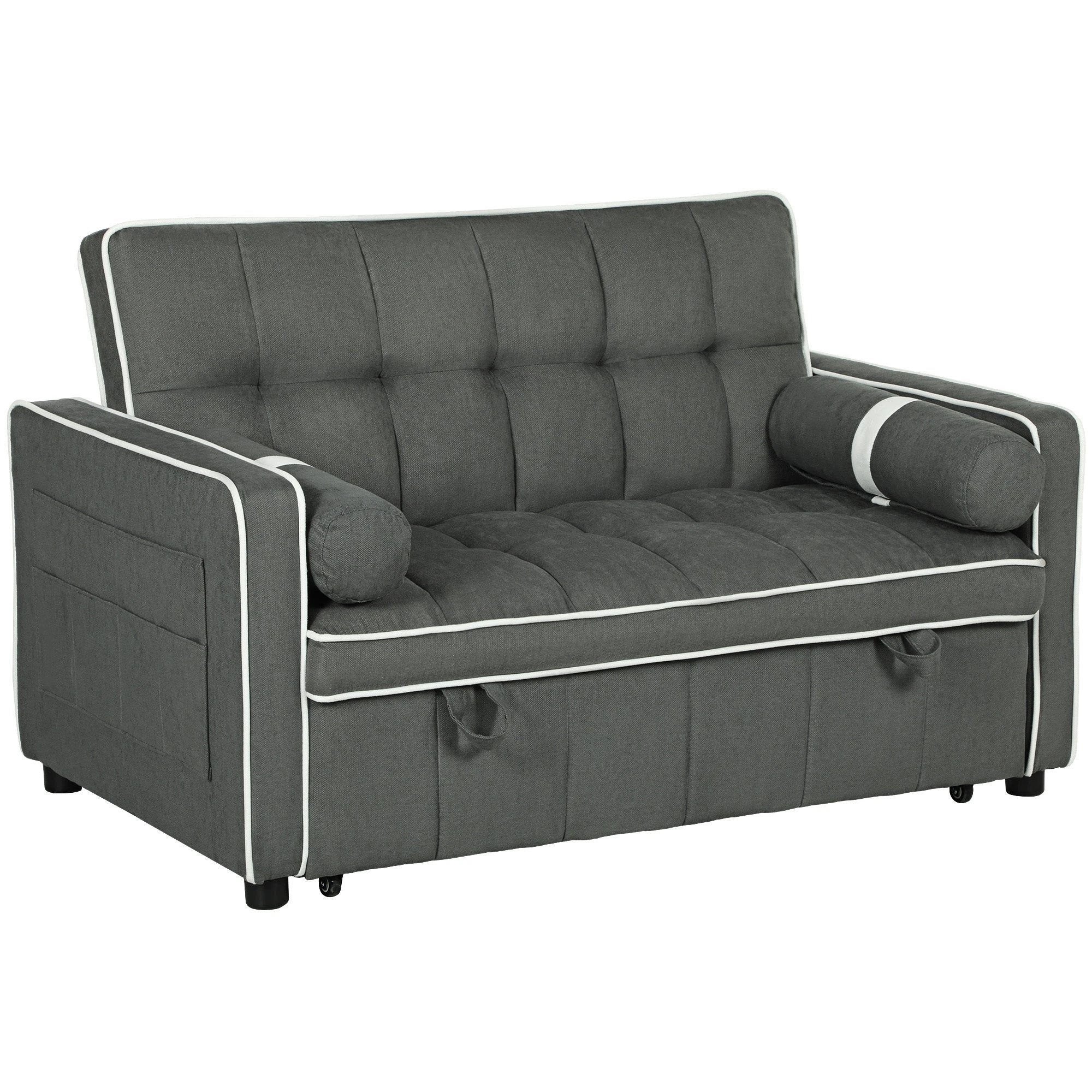 HOMCOM 2 Seater Pull Out Sofa Bed with Adjustable Backrest by HOMCOM