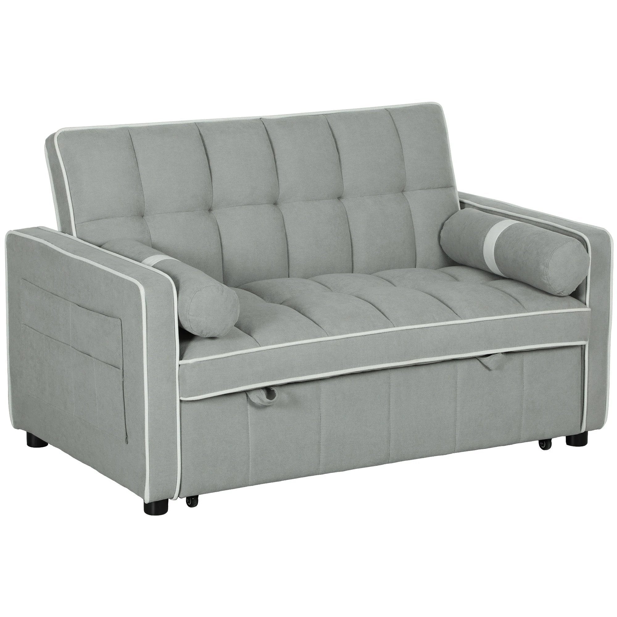HOMCOM 2 Seater Pull Out Sofa Bed with Adjustable Backrest by HOMCOM