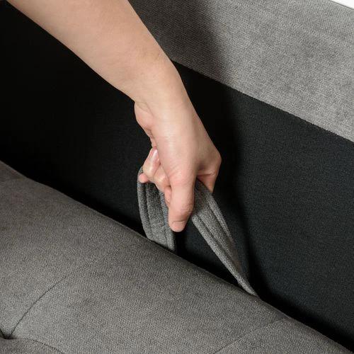 HOMCOM 3-Seater Sofa Button-Tufted Fabric Couch with Hidden Storage, Rubberwood Legs - Sofa