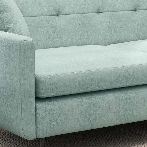 HOMCOM 2 Seater Sofa 165cm Modern Fabric Couch with Wood Legs and Pockets Blue - Sofa