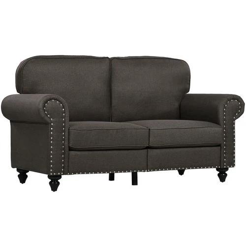 HOMCOM HOMCOM 2 Seater Sofa for Living Room, with Nailhead Trim, Dark Brown - Sofa
