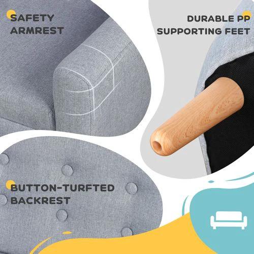 Kids Mini Sofa Children Armchair Seating Chair Bedroom Playroom Furniture Grey by HOMCOM