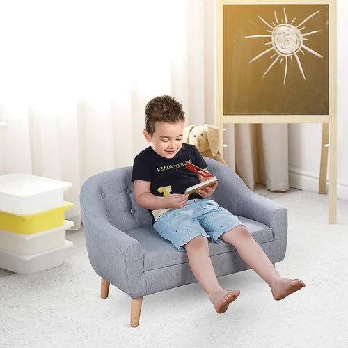 Kids Mini Sofa Children Armchair Seating Chair Bedroom Playroom Furniture Grey by HOMCOM