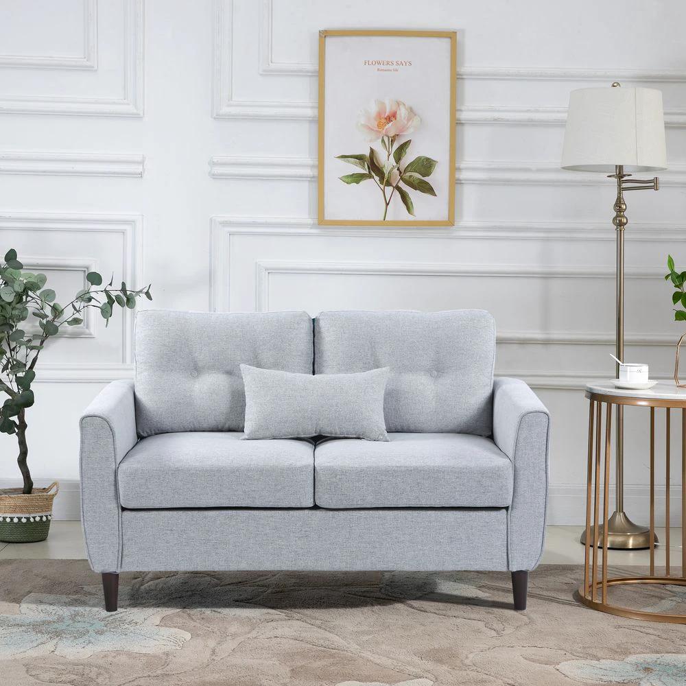 Modern Chic Loveseat with Armrest Spring Padding for Home Office by HOMCOM