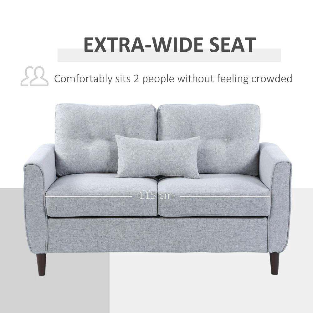 Modern Chic Loveseat with Armrest Spring Padding for Home Office by HOMCOM