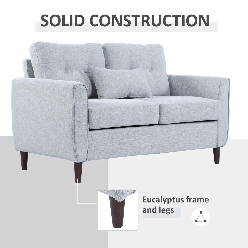 Modern Chic Loveseat with Armrest Spring Padding for Home Office by HOMCOM