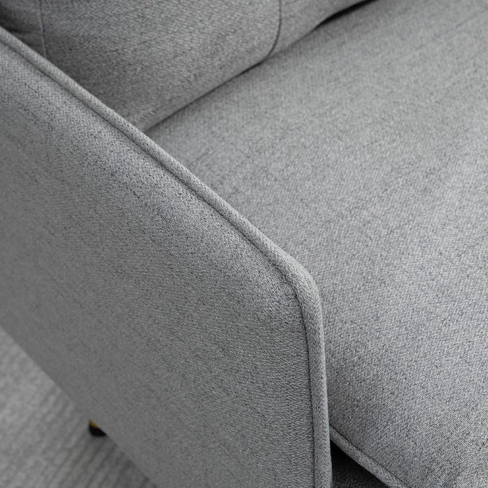 Modern Upholstered One Seater Sofa for Bedroom Living Room Grey by HOMCOM