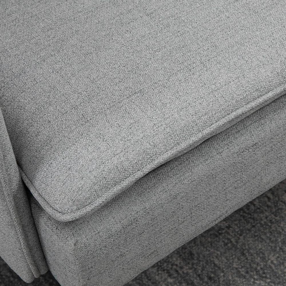Modern Upholstered Two Seater Sofa for Bedroom Living Room Grey by HOMCOM