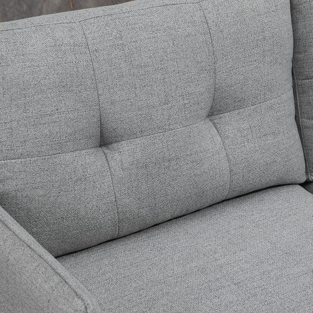 Modern Upholstered Two Seater Sofa for Bedroom Living Room Grey by HOMCOM