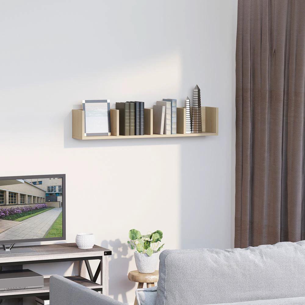 HOMCOM 95Lx17Wx16.5H cm Multi-Media Storage Wooden Shelf - Uncategorized TV Unit