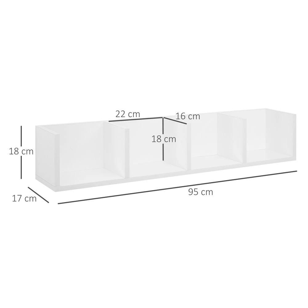 HOMCOM Multi-Media Wooden Shelf-White Home - Uncategorized TV Unit
