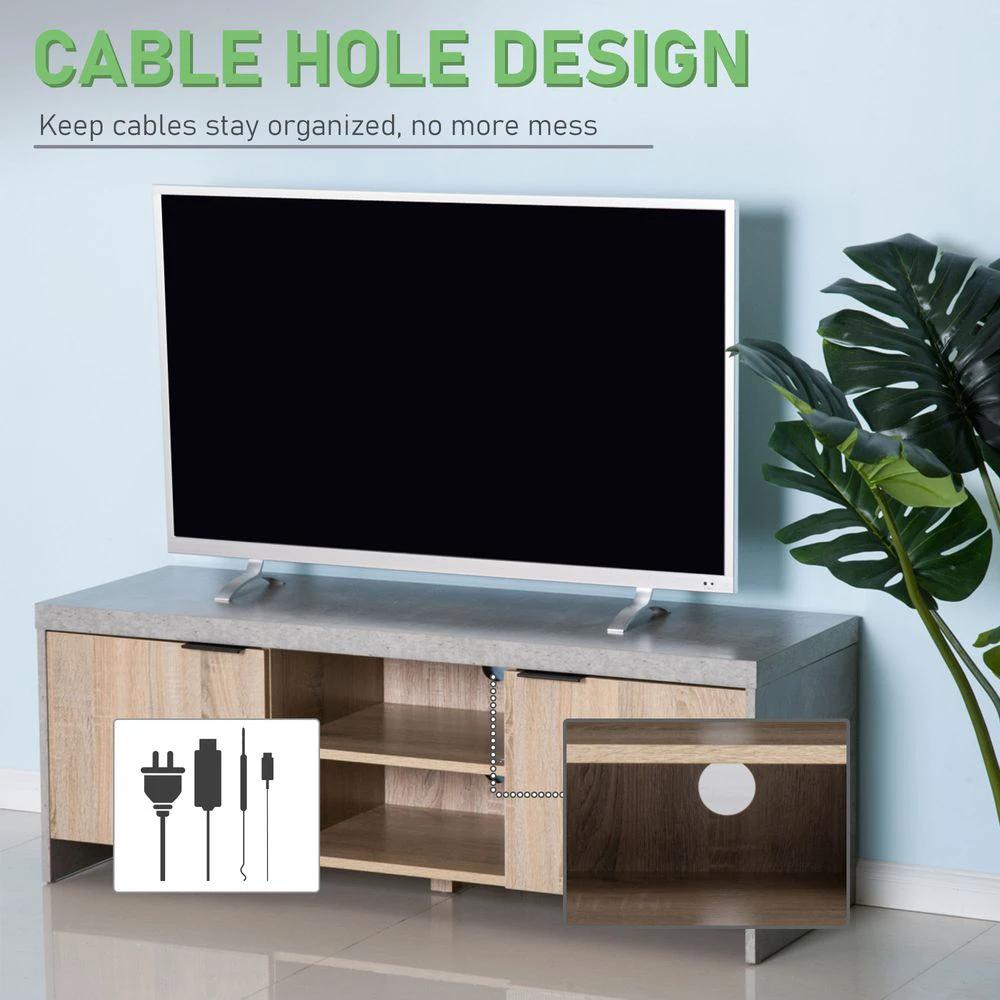 Wooden TV Stand Cabinet Home Media Center DVD CD Storage Unit Grey by HOMCOM