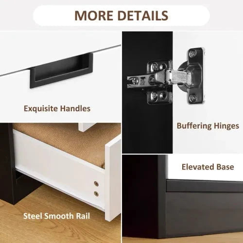 2 Door Wardrobe Modern Wardrobe with 3 Drawer and Hanging Rod for Bedroom White by HOMCOM