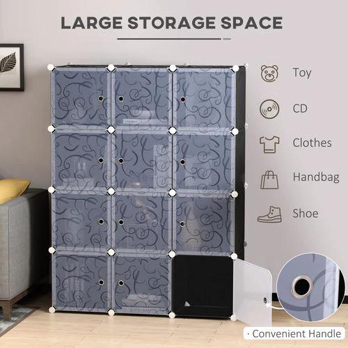 HOMCOM DIY Wardrobe Portable Interlocking Plastic Modular Closet Cube - Uncategorized Wardrobe