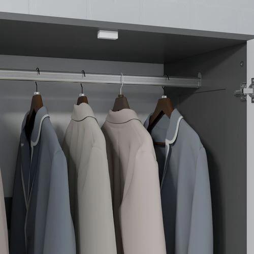 HOMCOM HOMCOM 2 Door Wardrobe Grey Wardrobe with 3 Drawer and Hanging Rod for Bedroom - Wardrobe