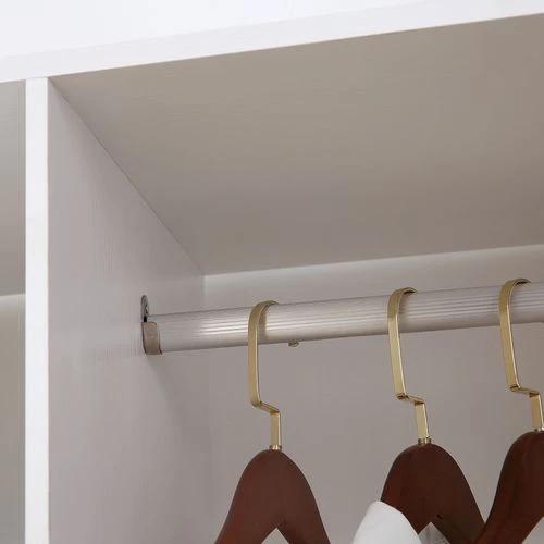 HOMCOM Mobile Double Open Wardrobe w/ Clothes Hanging Rail Colthing White - Wardrobe