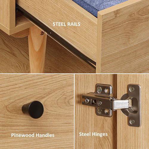 Modern Wardrobe with 2 Drawers, Hanging Rail, Clothes Organizer for Bedroom by HOMCOM