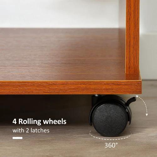 Open Wardrobe W/ Clothes Hanging Rail-Walnut by HOMCOM