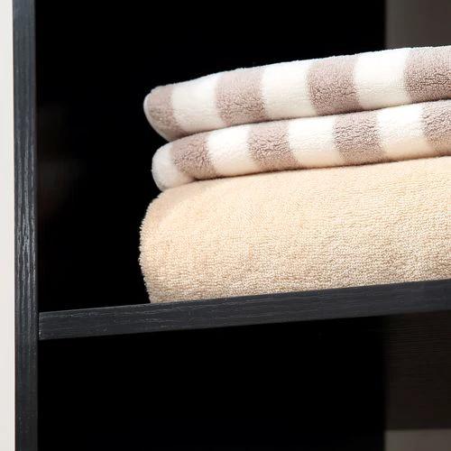 HOMCOM Rolling Open Wardrobe Hanging Rail Storage Shelves for Clothes, Black - Wardrobe