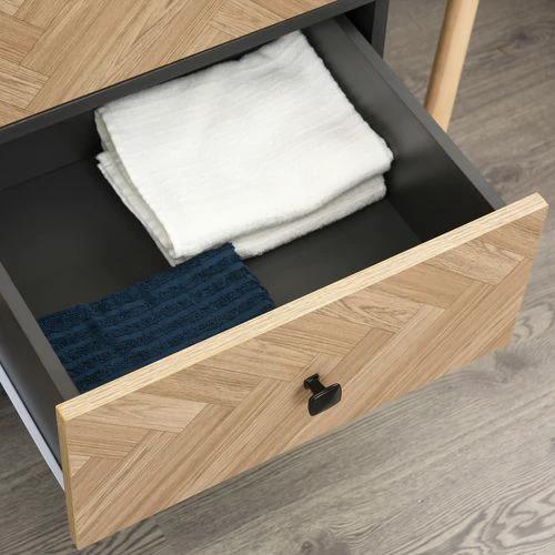 Wardrobe Cabinet Wood Grain 90x50x190cm-Grey/Oak by HOMCOM